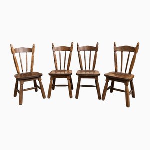 Brutalistische Vintage Stühle, 1950er, 4er Set