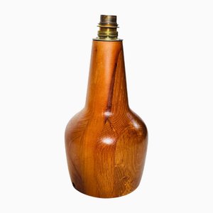 Kleine skandinavische Tischlampe aus hellem Holz in Birnenform, 1960er