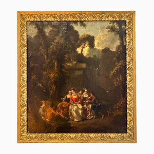 After François Boucher, Gallant Scene, 1700s, Oil on Canvas