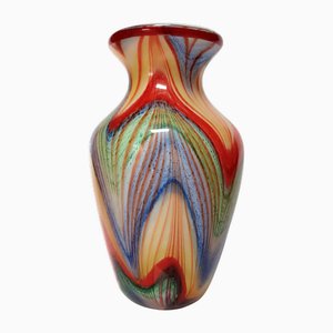 Vase Mid-Century en Vitrail Multicolore