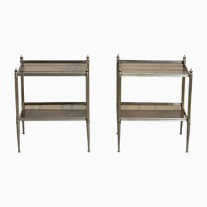 Lampade da comodino Mid-Century in metallo cromato, Francia, anni '60, set di 2