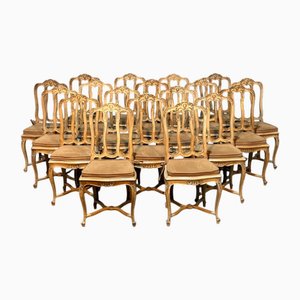 Französische Esszimmerstühle aus Eiche, 1900er, 18 . Set
