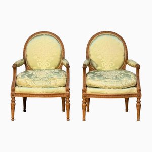 Sillas Bergere francesas, década de 1890. Juego de 2