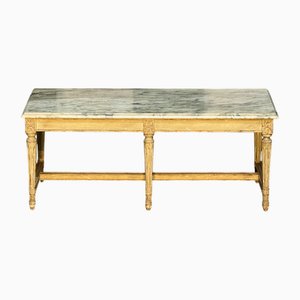 French Coffee Table with Marble Top, 1920s