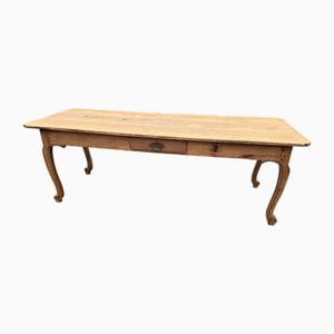 Mesa de comedor de cocina de granja de roble blanqueado, Normandía, Francia, años 20