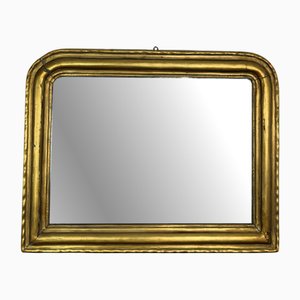 Miroir Mural Louis Philippe Antique en Bois et Feuille d'Or, France, 1930s
