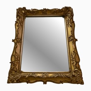 Espejo de pared rectangular de Gesso dorado estilo Imperio neoclásico