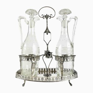 Antique Milanese Silver Cruet, 1828, Set of 3