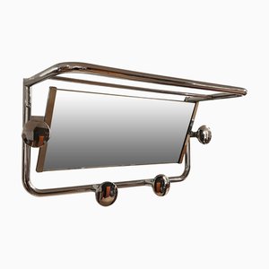 Small Art Deco Coat Rack with Mirror, 1930