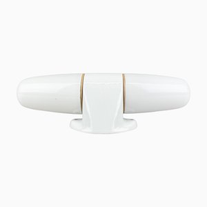Doppelwandlampe aus Keramik & Opalglas, 1960er