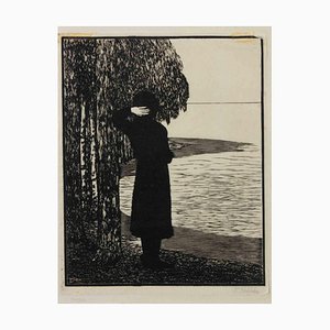Frantisek Kobliha, Na brehu (On the Shore), Woodcut, 1909