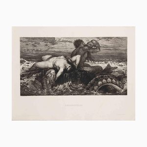 D'après Arnold Böcklin, Meeresidylle, Eau-forte, Début du XXe siècle