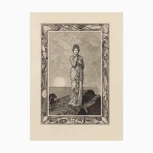 Max Klinger, Psyche on a Rock, Etching, 1909