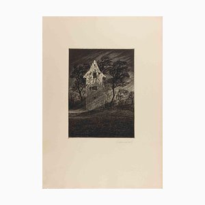 Fritz Schwimbeck, Im Herbststurm, Etching, 1918