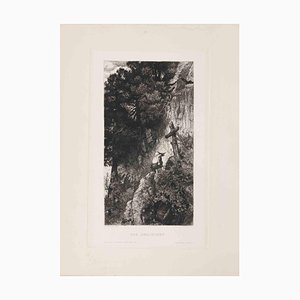 Después de Arnold Böcklin, Der Anachoret, aguafuerte, principios del siglo XX