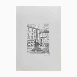 Giuseppe Malandrino, Piazza della Minerva, Rom, Radierung, 1970