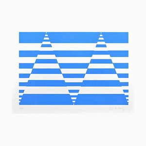Victor Debach, Blue Composition, Screen Print, 1970s