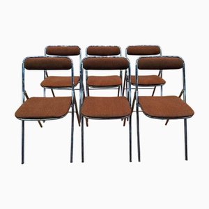 Sillas plegables de cromo, años 70. Juego de 6