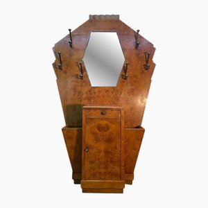 Art Deco Coat Rack in Elm Burl