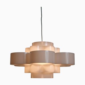 White Acrylic Glass Pendant Lamp, Germany, 1970s