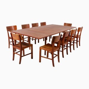 Set da pranzo grande Mid-Century moderno di Illums Bolighus, Danimarca, anni '60, set di 10
