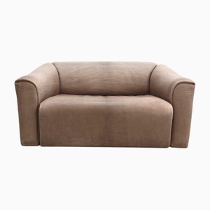 Divano a due posti DS 47 in pelle marrone di de Sede