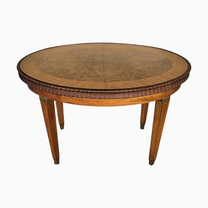 Table d'Appoint Néoclassique en Noyer et Loupe, Italie, 1950s