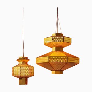 Ma-Rock T GR Golden Suspension Lamps by Jaime Hayson for Parachilna, Set of 2