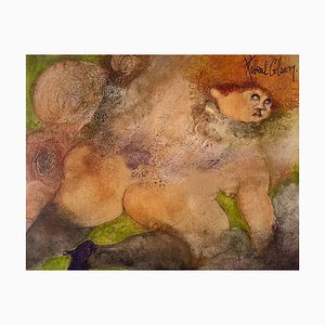 Chantal Kakal Colson, Un ángel pasa, óleo sobre lienzo
