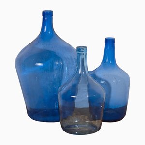 Mundgeblasene Korbflaschen, 1920er, 2er Set
