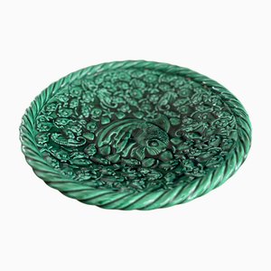 Fruttiera Vallauris vintage in ceramica con motivo a pesci, anni '50