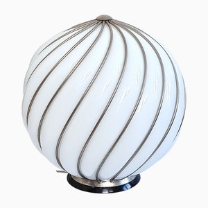 Large Vintage Floor Lamp in Brass and Murano Glass by Adolf Loos, 1970s