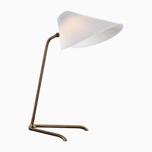 Lampada vintage in ottone e vetro acrilico, anni '60