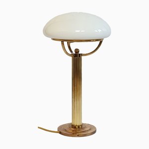 Brass Table Lamp with Opal Screen by Adolf Loos for Villa Steiner, 1950s