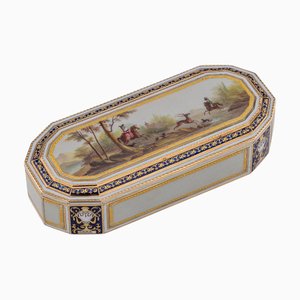 18 Karat Gold & Emaille Schnupftabakdose von Freres Jordan, Hanau, Deutschland, 1790er