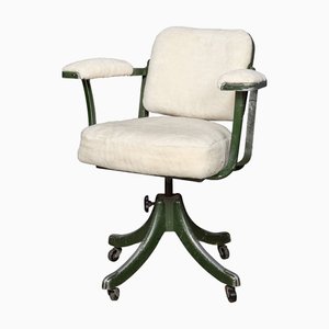 Silla de oficina de piel de oveja y metal de TanSad, años 30