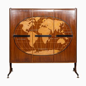 Italian Stylised Map of the World Cabinet, 1950s