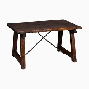 Antique Spanish Table with Twist Iron Detail, 1850s