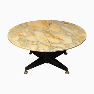 Tavolino da caffè Mid-Century in onice e ottone, Italia, anni '60