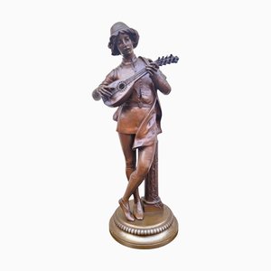 Paul Dubois, Der Florentiner Sänger, 19. Jh., Bronze