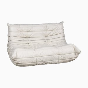 Cremefarbenes Togo 2-Sitzer Ledersofa von Michel Ducaroy für Ligne Roset, 2000