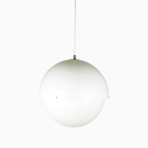 Lampada nr. 21/5 in ottone nichelato e metacrilato bianco di L. Bandini Buti per Kartell, anni '60