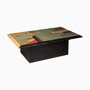 Italian Coffee Table with Internal Bar by Giovanni Offredi for Saporiti, 1980s