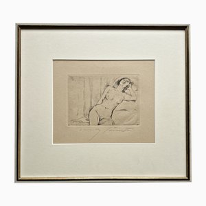 Lovis Corinth, Ruhender Dreiviertel-Akt, 1911, Original Etching, Hand-Signed