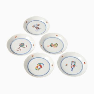 Vintage Japanese Porcelain Coasters from Kutani, Set of 5