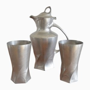 Jug and Cup Set from Kayser Zinn, 1960s, Set of 3