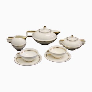 Französisches Art Deco Geschirr Set, 1930er, 5 . Set