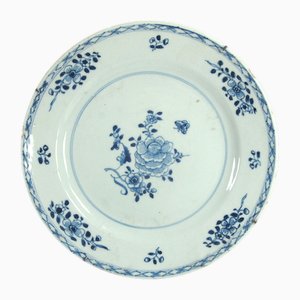 Piatto in porcellana cinese Qianlong blu e bianco