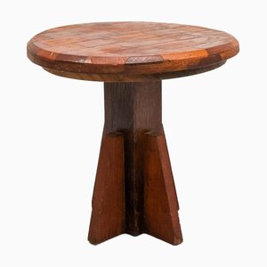 Wabi-Sabi Brutalistischer Beistelltisch aus Holz