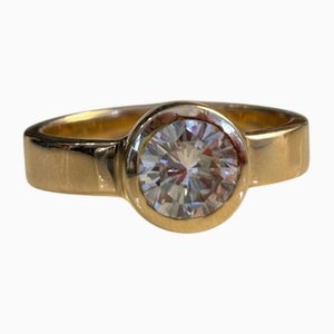 Anillo solitario vintage, década de 2000